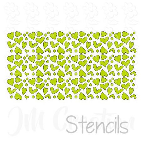 Stencil DIN lang - Herzen durcheinander